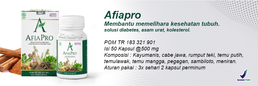 afiapro obat herbal memelihara kesehatan tubuh atasi asam urat kolesterol tinggi diabetes